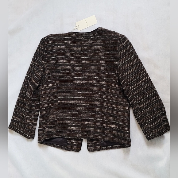 NWT! Metallic Tweed Sequin Crop Women's Open Front Spring Blazer/Jacket Small - Picture 7 of 17